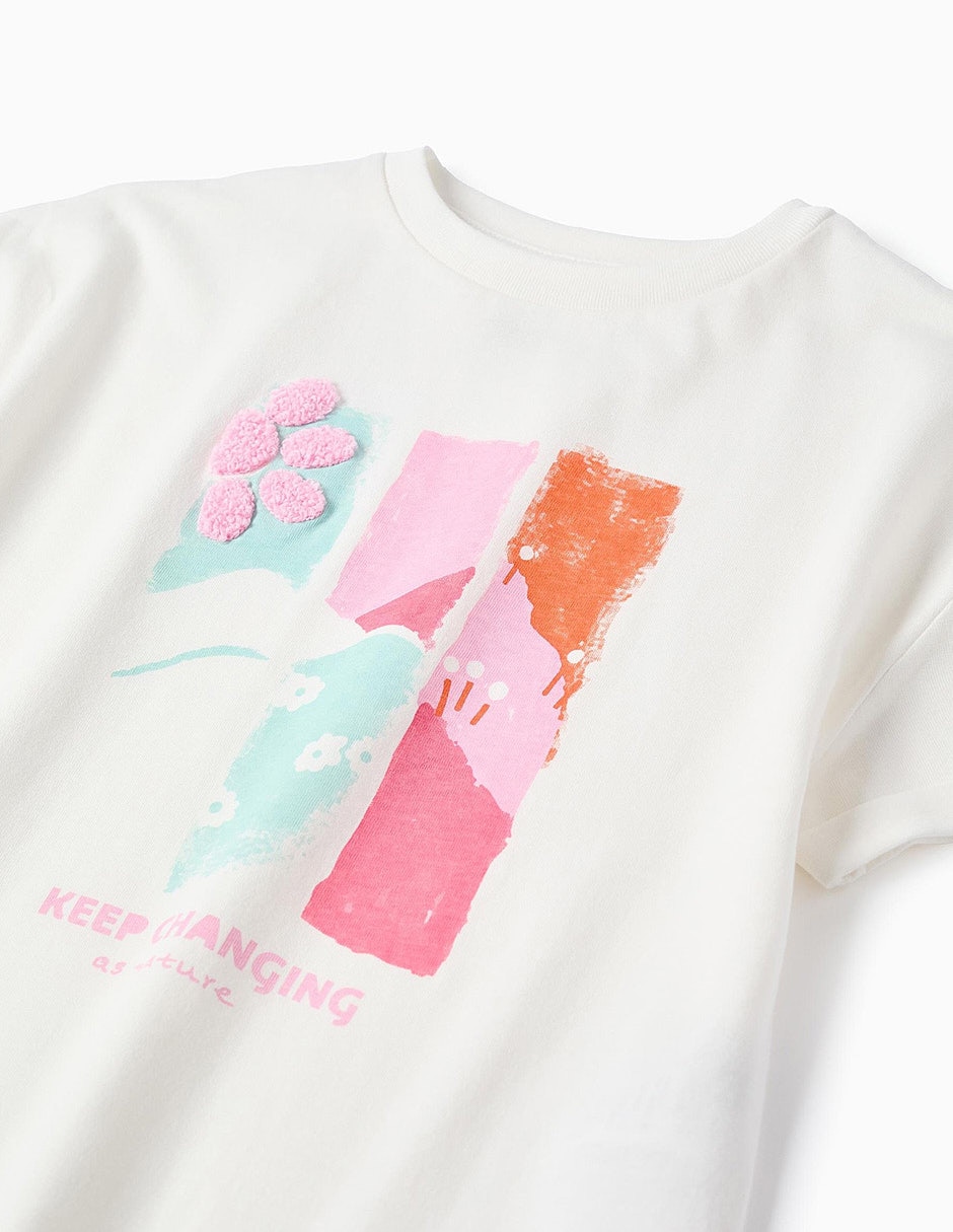 Playera  zippy  true colors manga corta para infantil niña
