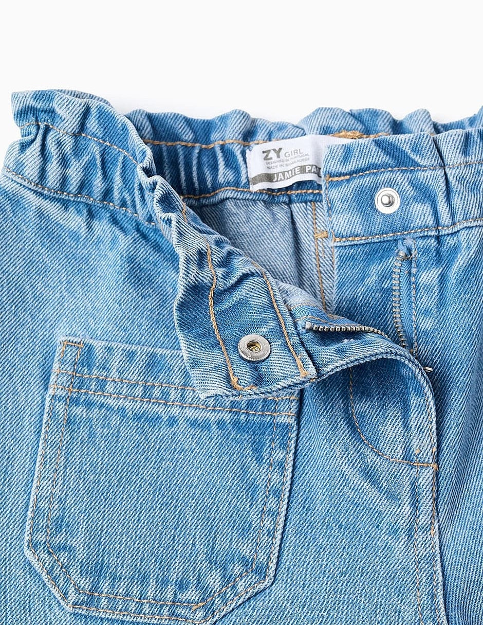 Jeans/jegging coulotte wide leg true colors zkgap0401_26012 lavado claro para infantil niña 3