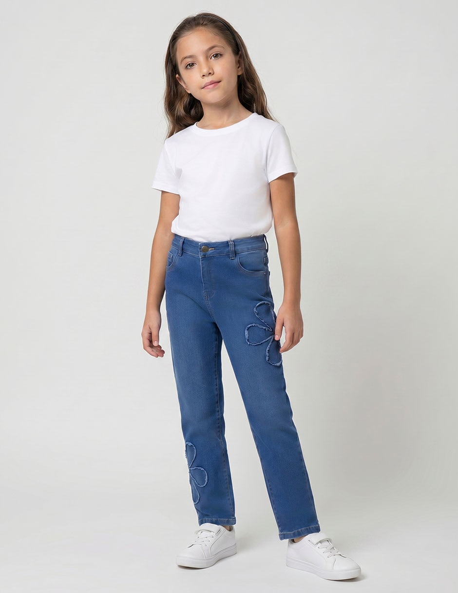 Jeans/Jegging Regular Slim PRIMAVERA NAP0925 lavado Medio para Niña Jeans/Jegging Regular Slim PRIMAVERA NAP0925 lavado Medio para Niña