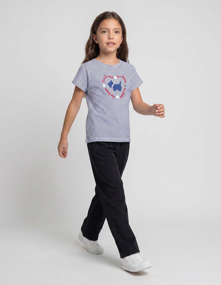 Playera luise manga corta para niña Playera luise manga corta para niña