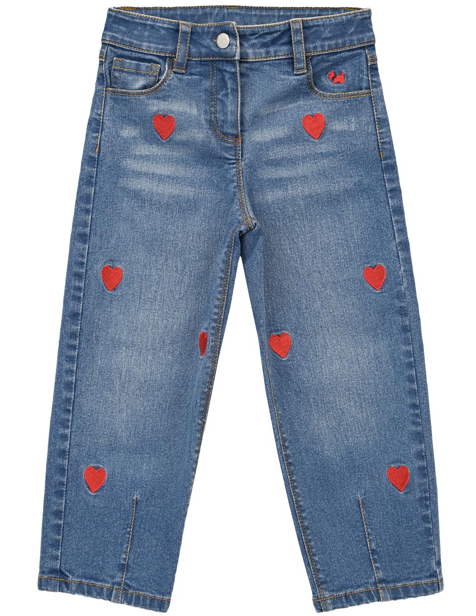 Jeans regular straight cask cask lavado deslavado para niña Jeans regular straight cask cask lavado deslavado para niña