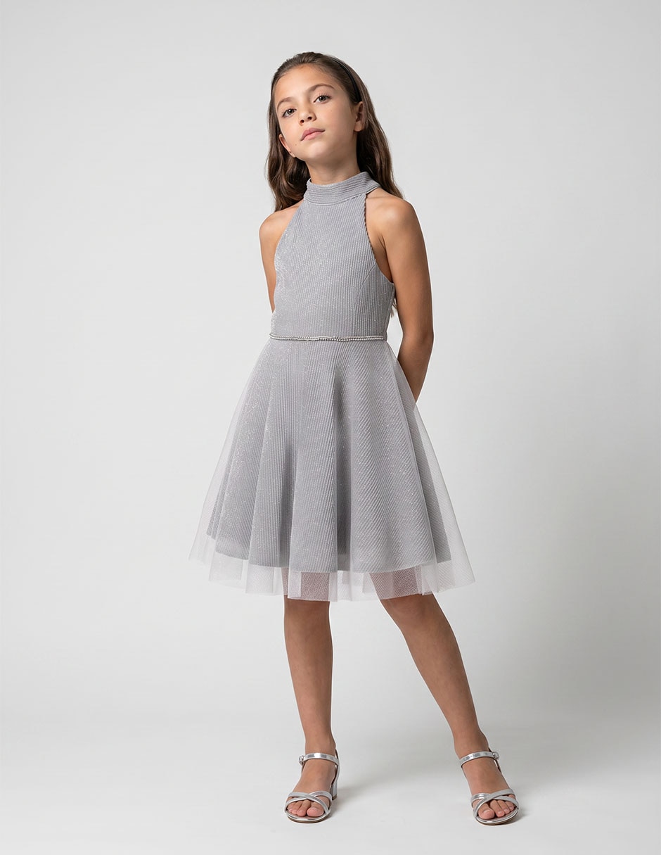 Vestido de fiesta sin manga para niña