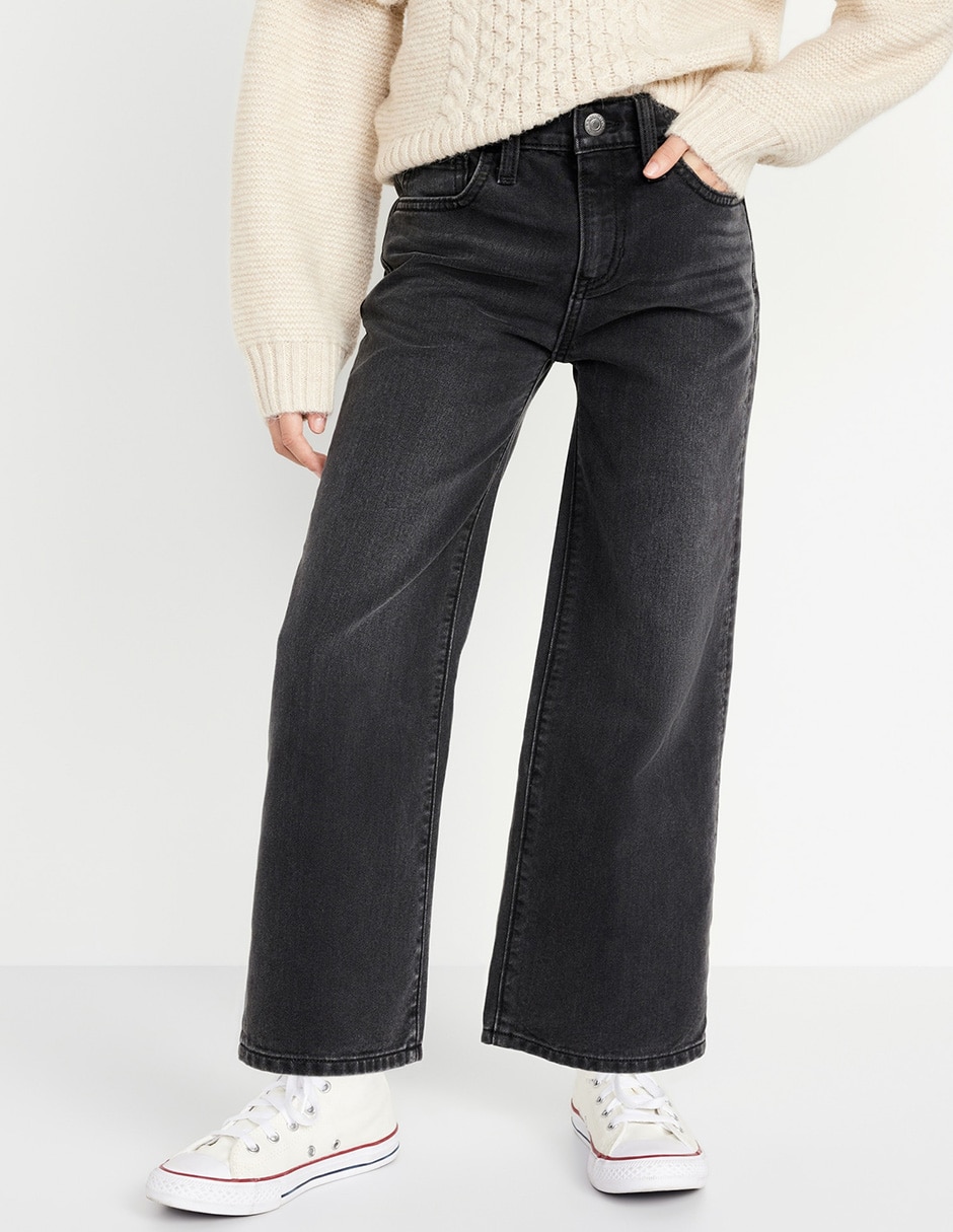 Jeans wide leg lavado obscuro para niña Jeans wide leg lavado obscuro para niña