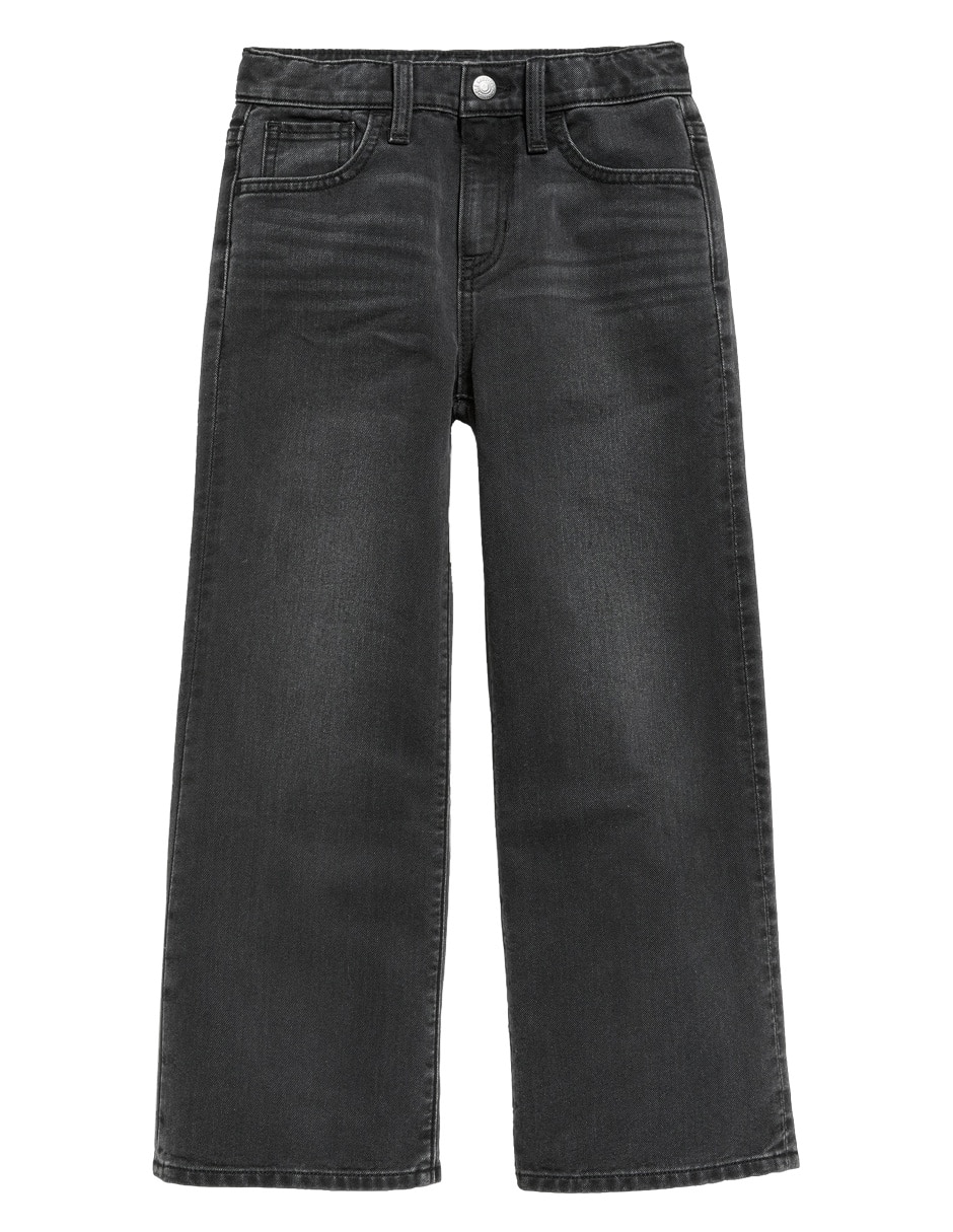 Jeans wide leg lavado obscuro para niña 3