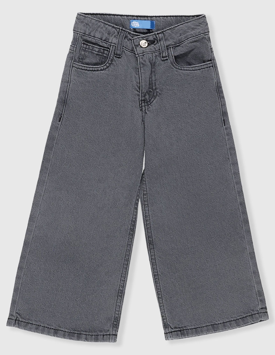 Jeans wide leg lavado denim para niña 2