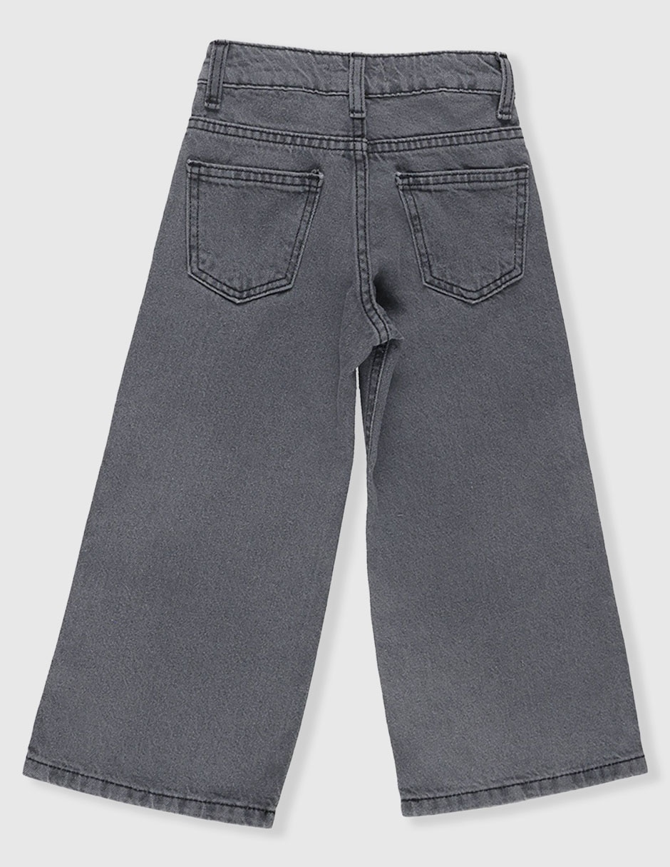 Jeans wide leg lavado denim para niña 3