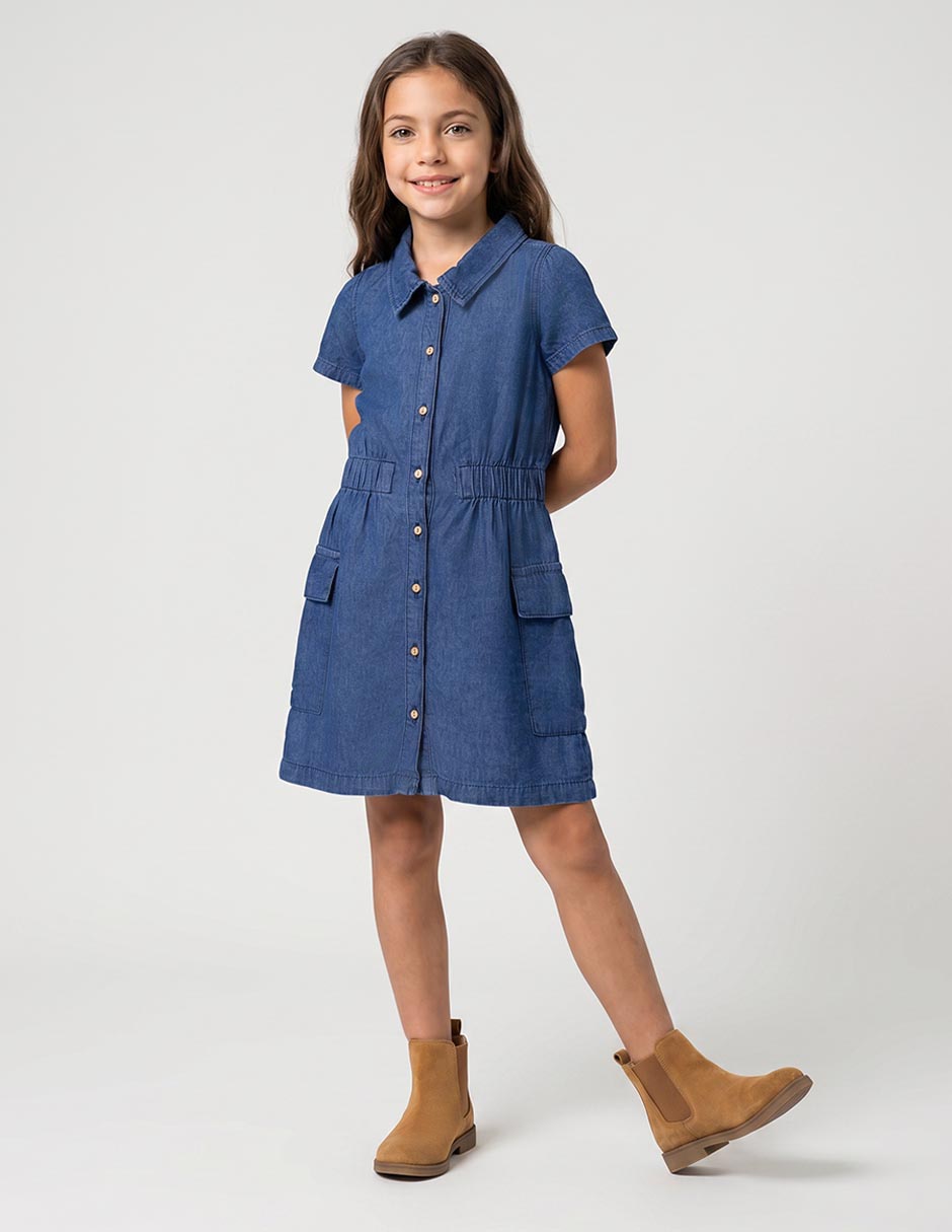Vestido manga regular para niña Vestido manga regular para niña