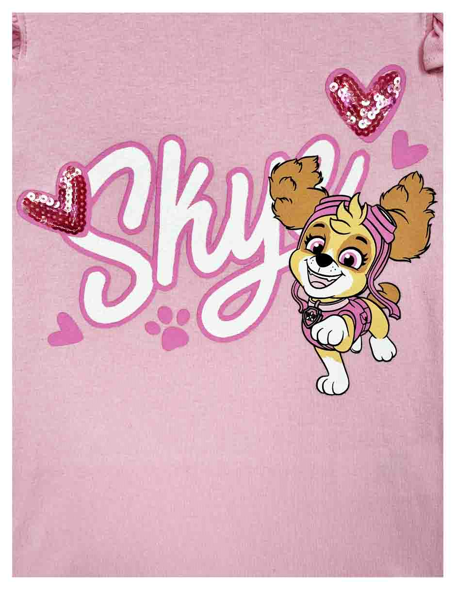 Playera paw patrol paw patrol manga corta para niña