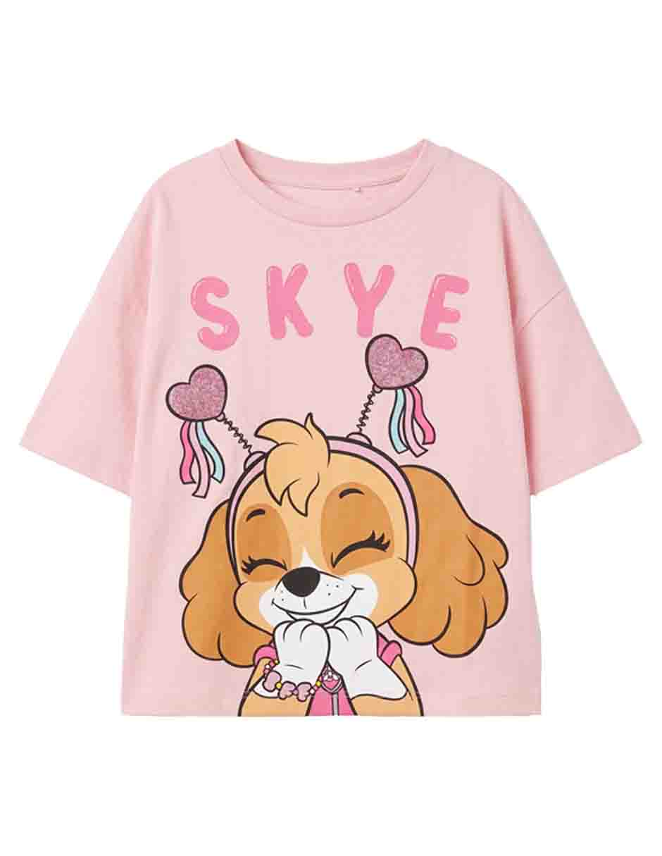 Playera paw patrol paw patrol manga corta para niña
