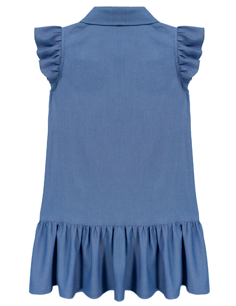 Vestido casual junio 2 hilda manga volantes para niña