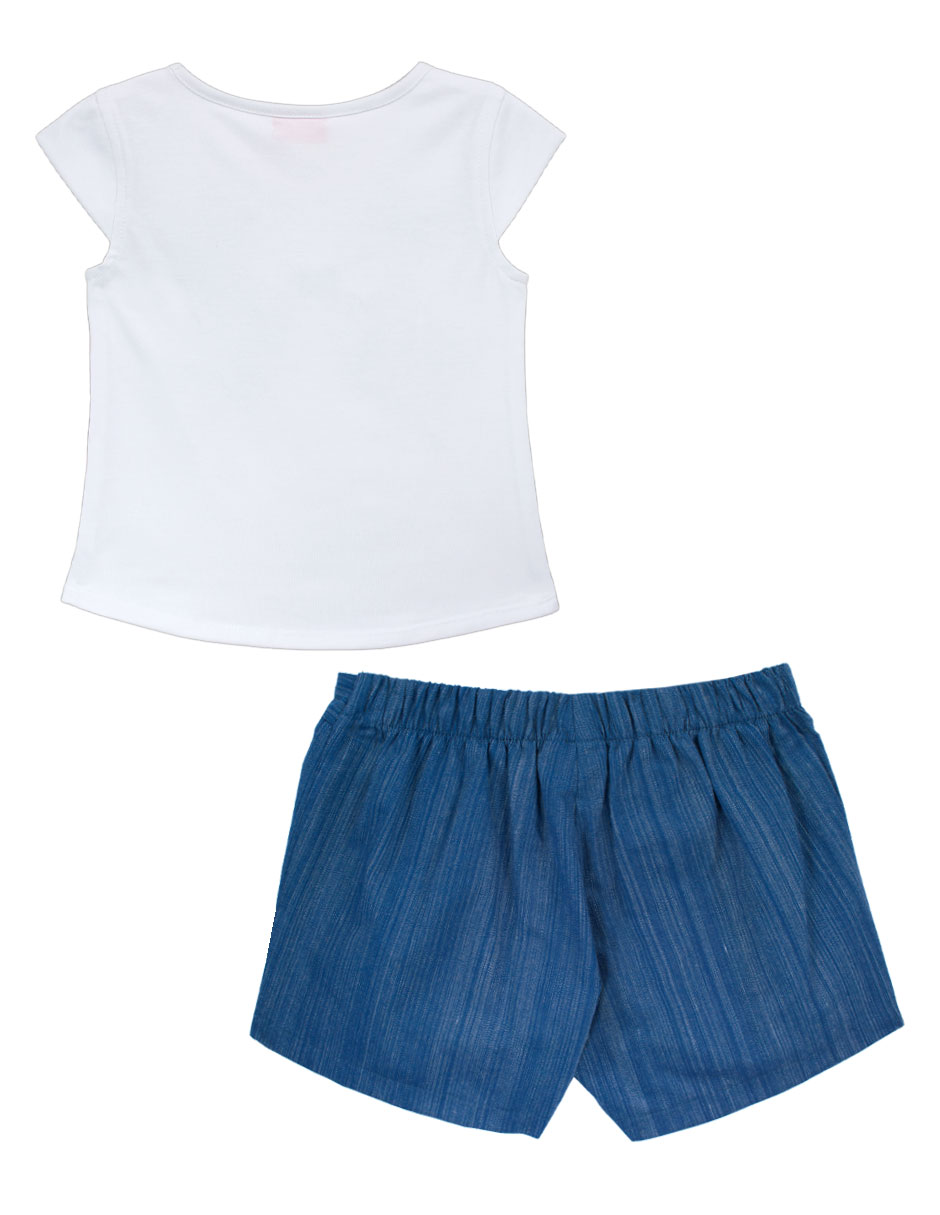 Conjunto falda casual barbie junio 3 heidy de algodón y elastano para niña