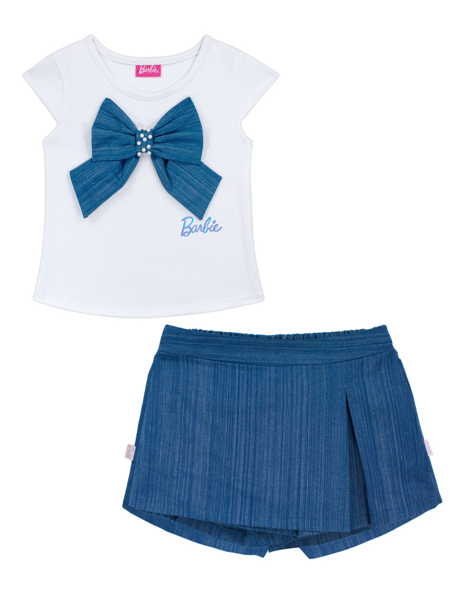 Conjunto falda casual junio 3 heidy de algodón y elastano para niña