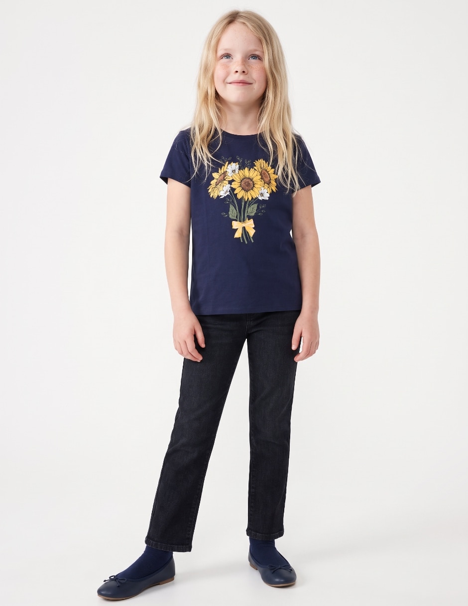 Playera manga corta para niña