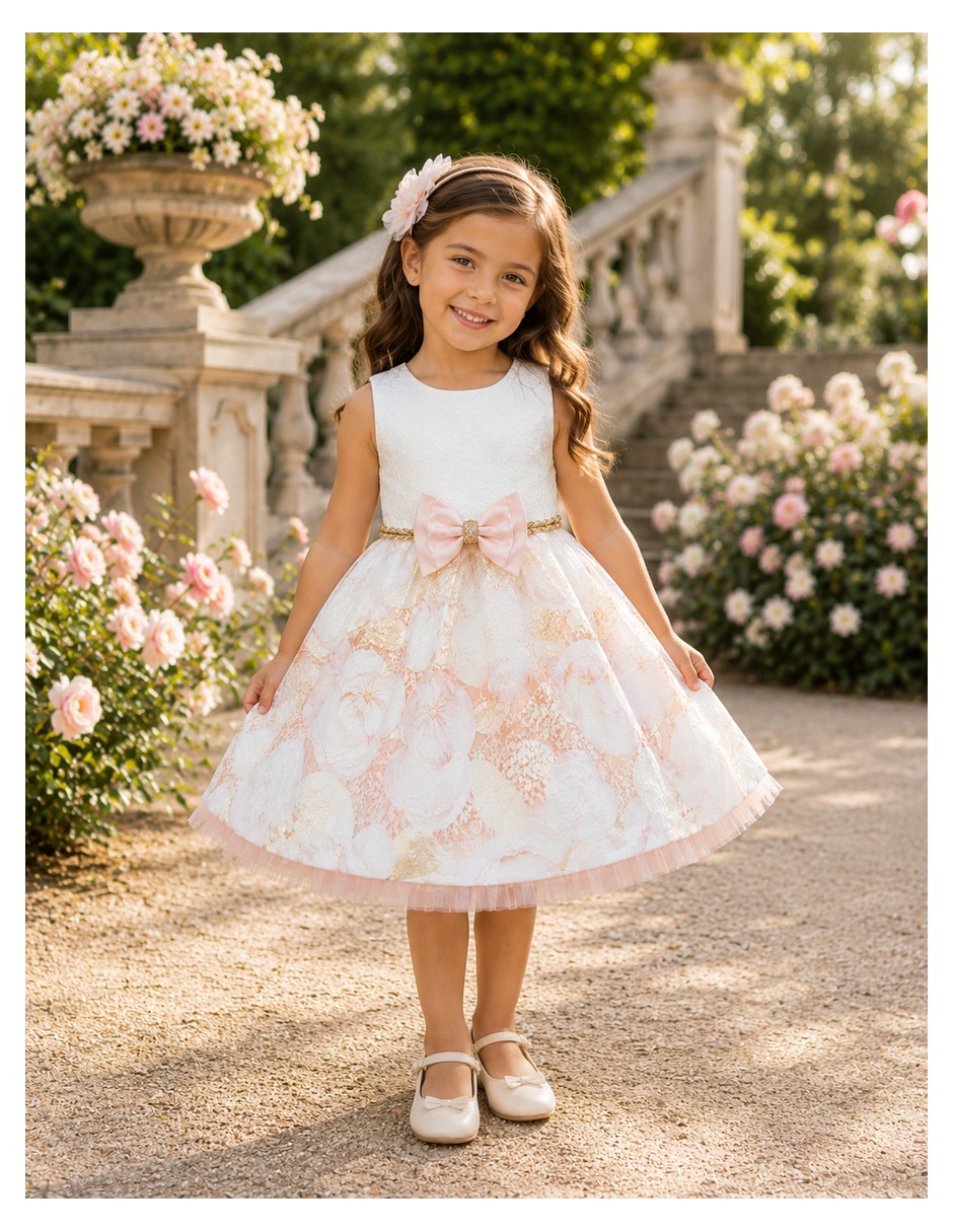 VESTIDO casual Formal Fiesta sin manga para Niña 4