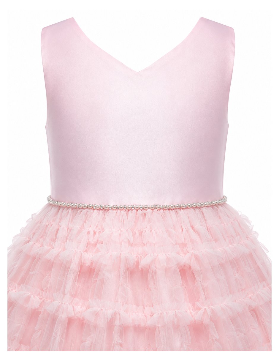 Vestido casual formal fiesta sin manga para niña 3