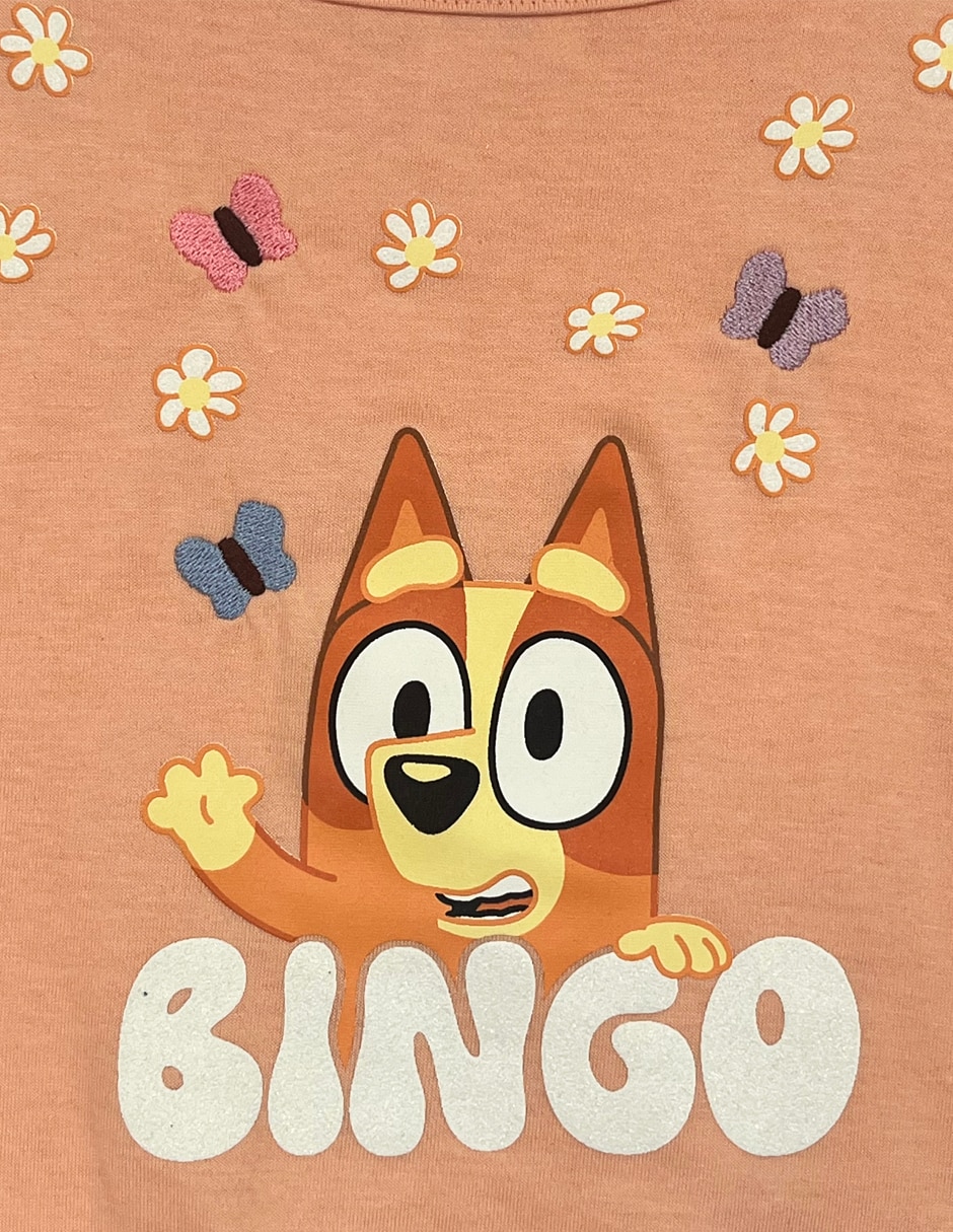 Playera Bluey manga corta para niña