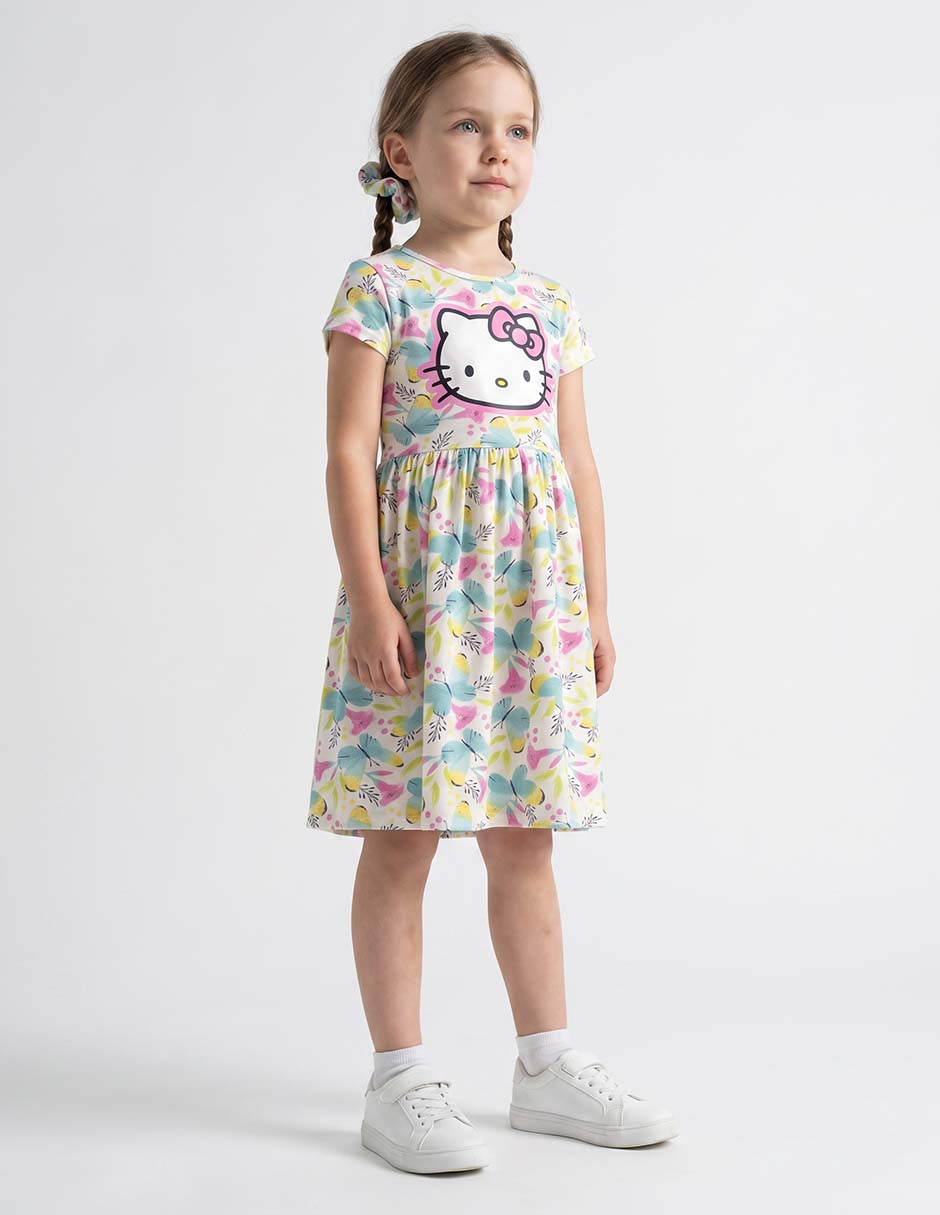 Vestido manga corta para niña
