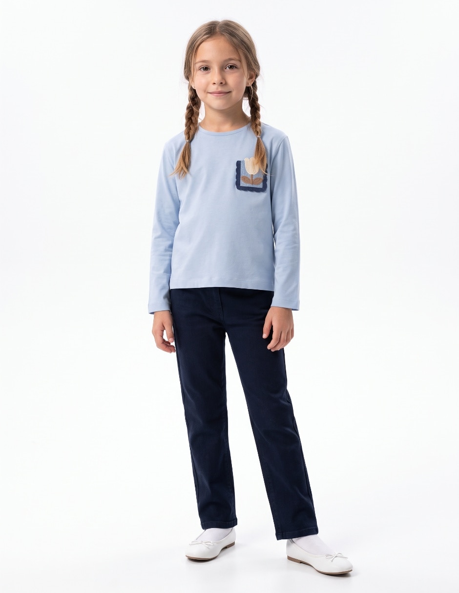 Playera manga larga para niña Playera manga larga para niña