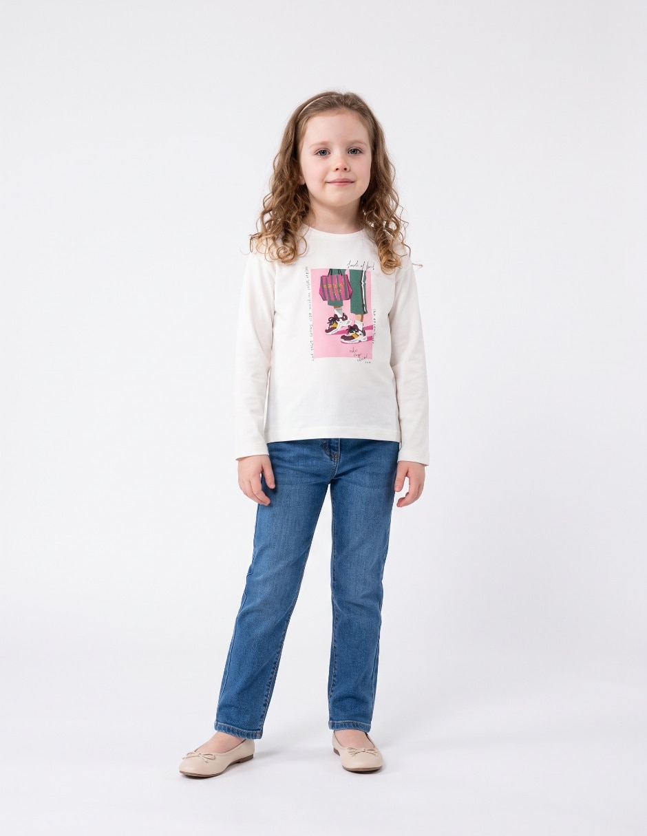 Playera manga larga para niña Playera manga larga para niña