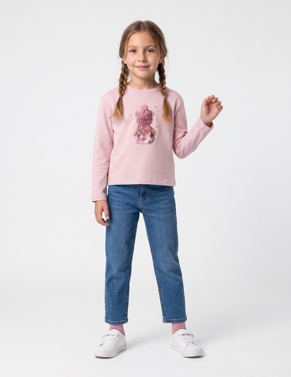 Playera manga larga para niña Playera manga larga para niña