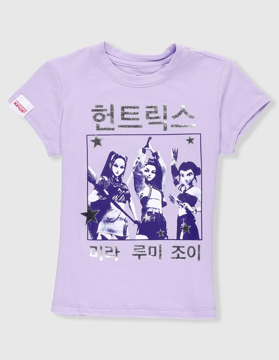 Playera Personajes Las guerreras K-Pop manga corta para niña