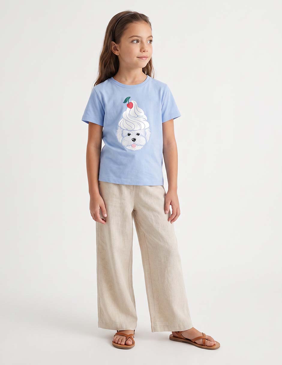 Playera manga corta para niña