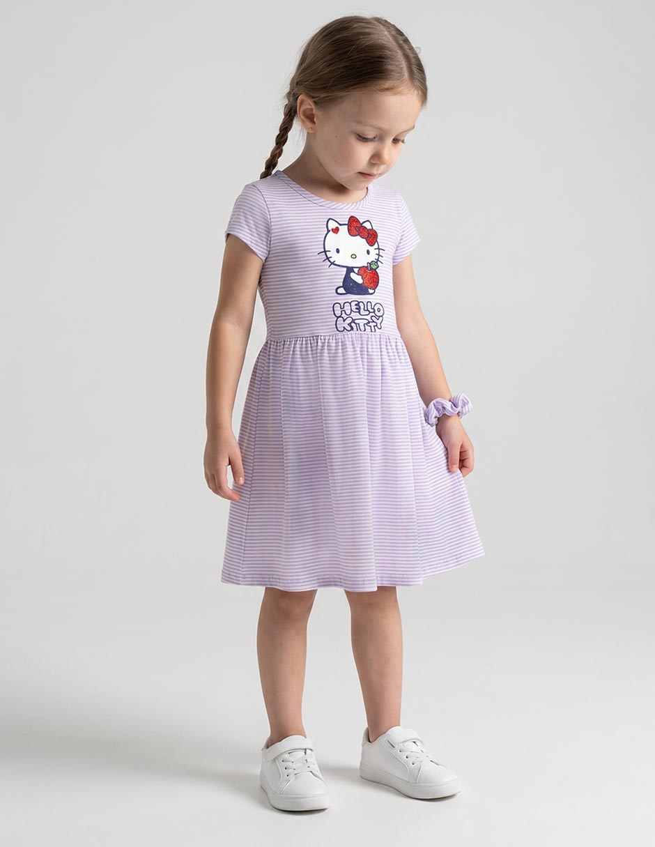 VESTIDO FORMAL HELLO KITTY manga Regular para Niña