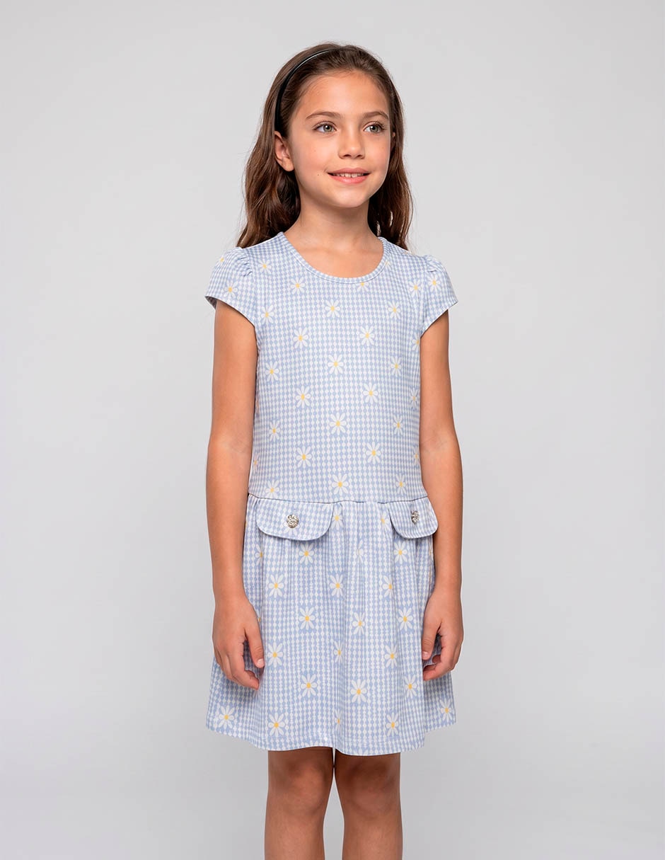 Vestido manga corta para niña Vestido manga corta para niña