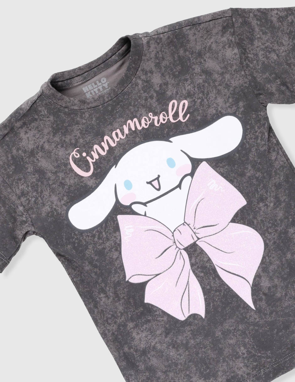 Playera cinnamoroll hello kitty manga corta para niña 4