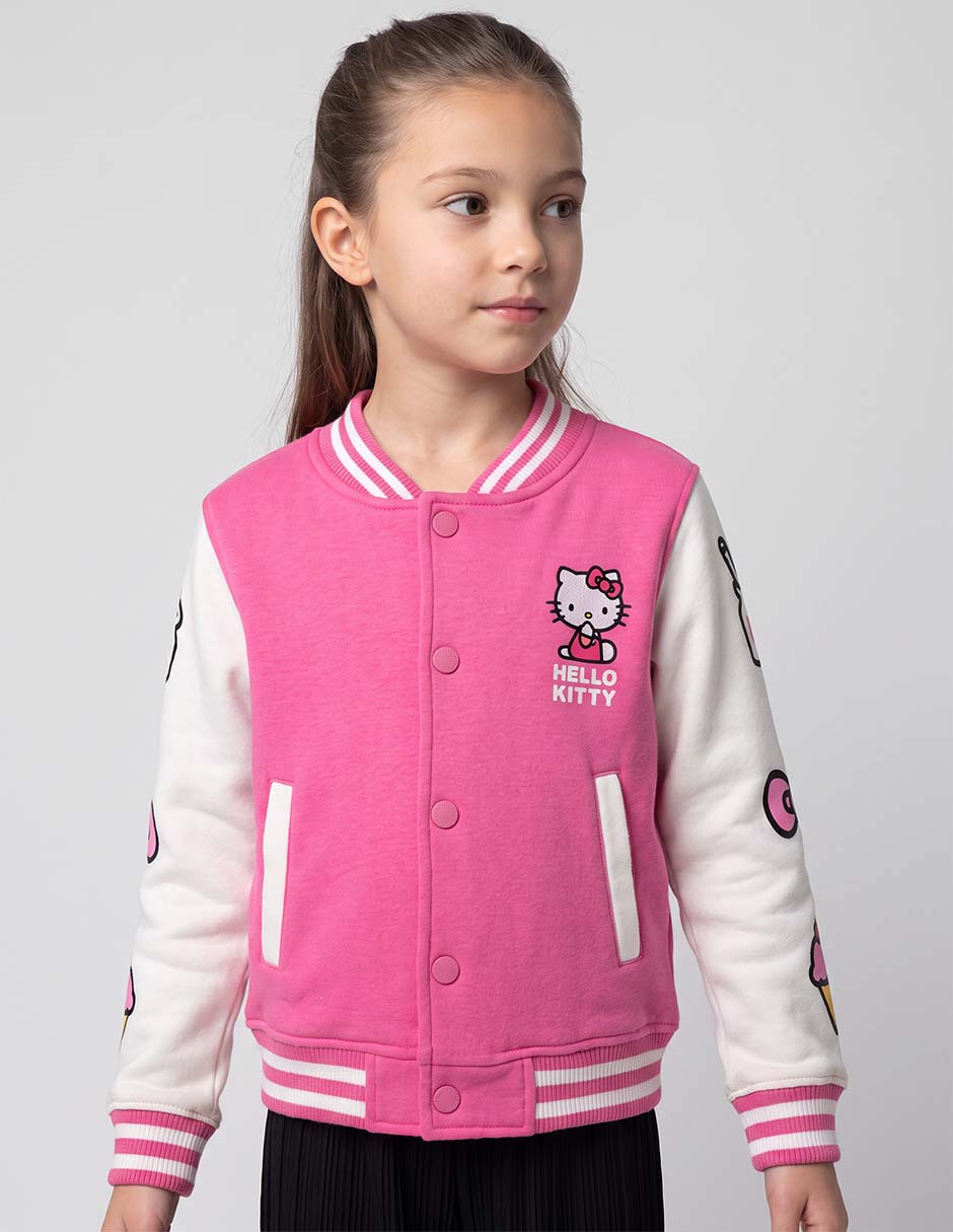 Chamarra de french terry para niña Chamarra de french terry para niña