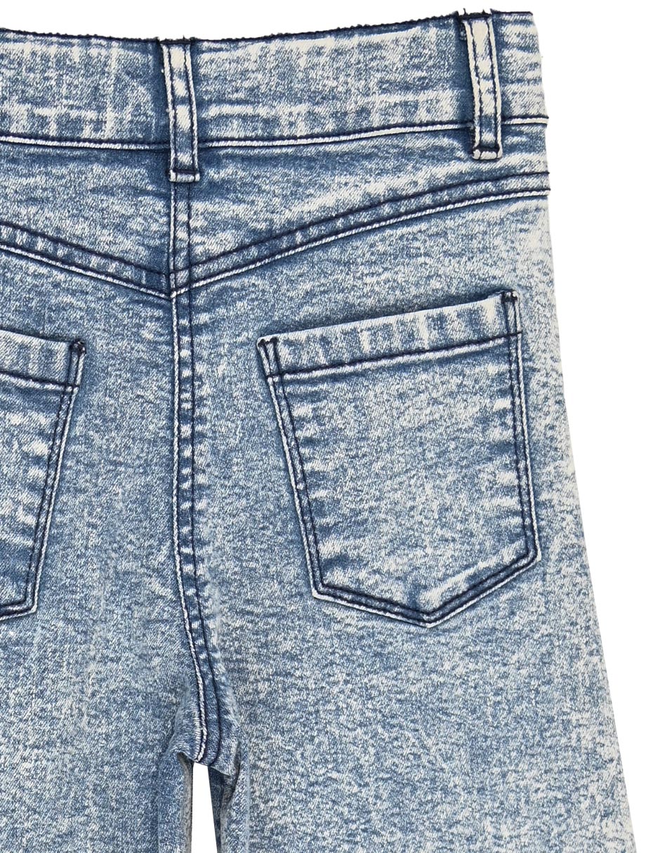 Jeans regular collage collage lavado deslavado para niña 2
