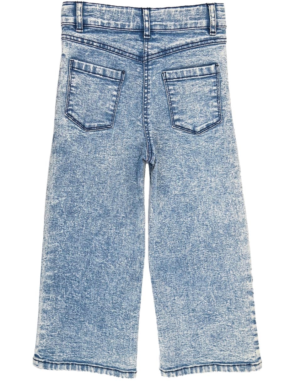 Jeans regular collage collage lavado deslavado para niña 3