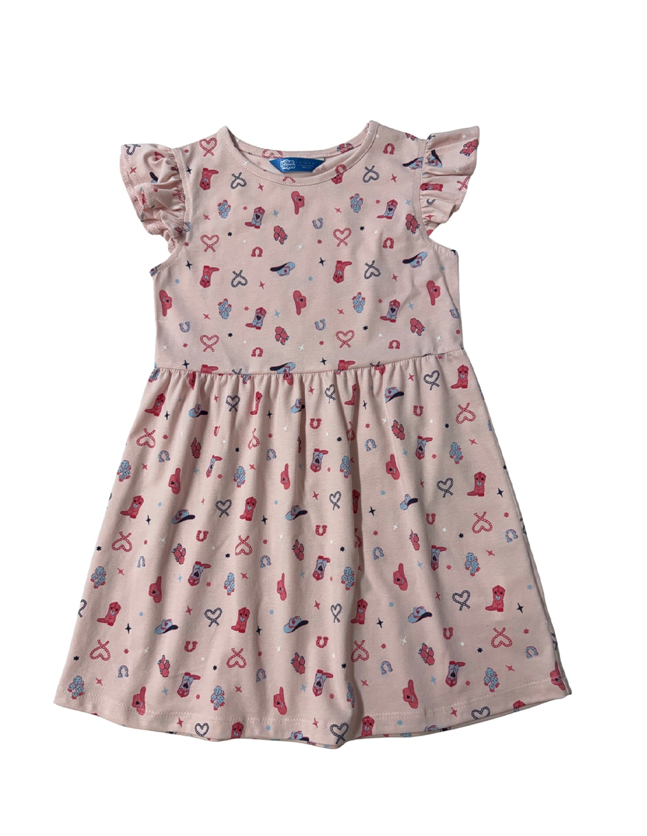Set vestido manga volantes para niña 4