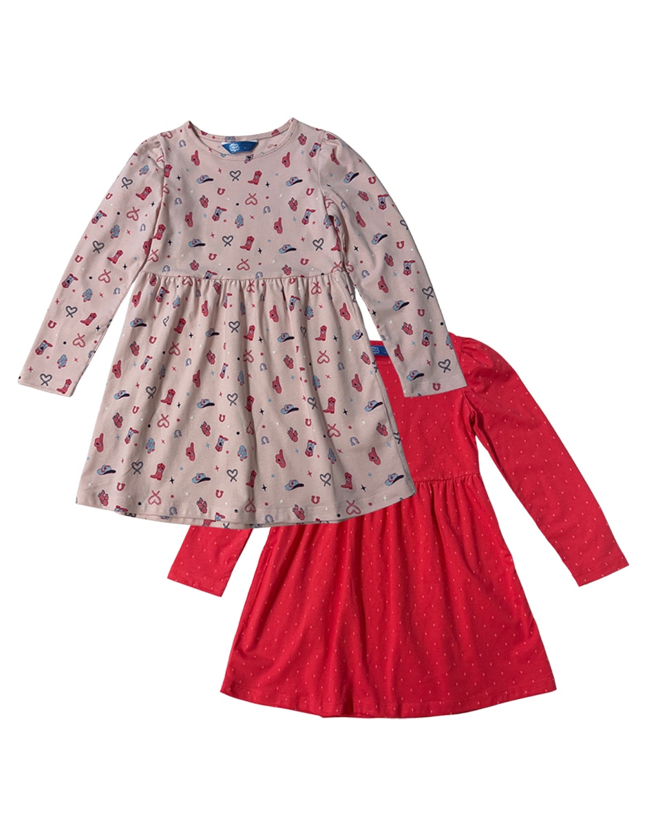 Set vestido manga larga para niña
