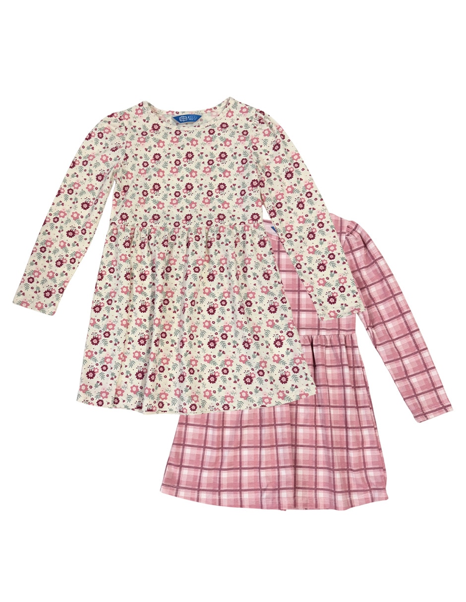 Set vestido manga larga para niña Set vestido manga larga para niña