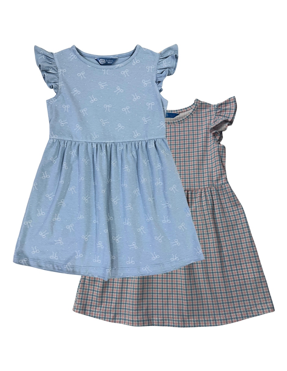 Set vestido manga volantes para niña
