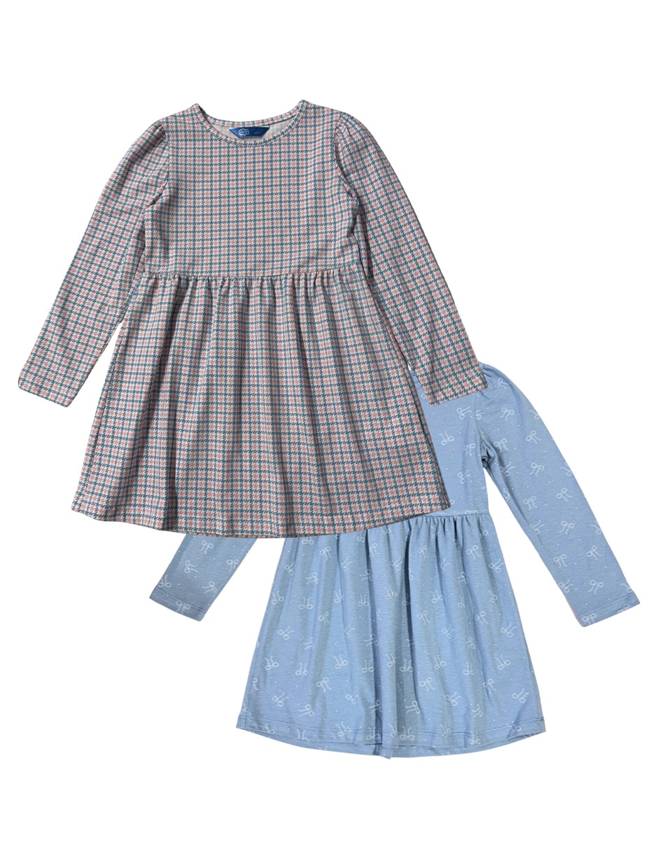 Set vestido manga larga para niña Set vestido manga larga para niña