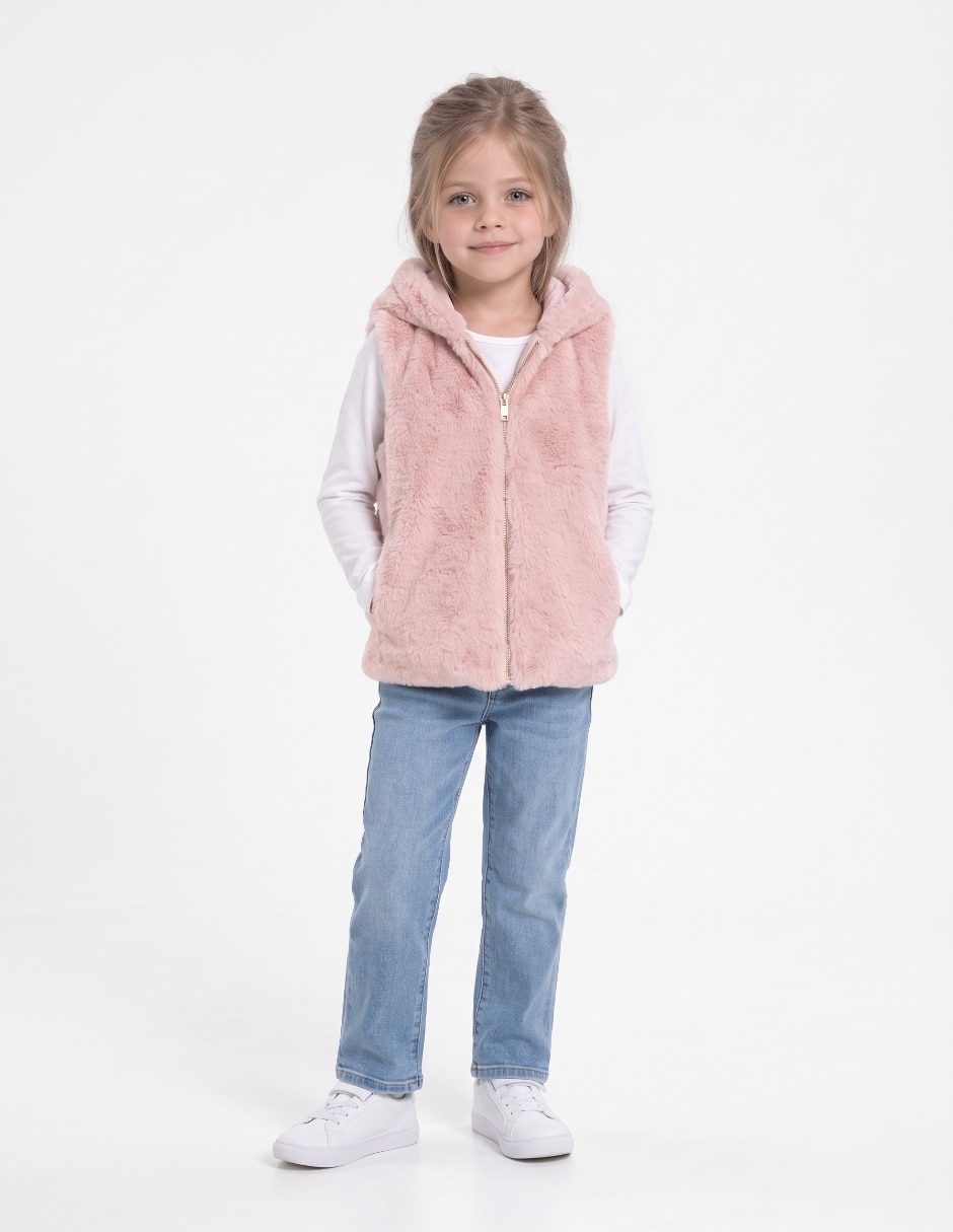 Chaleco con capucha para niña Chaleco con capucha para niña