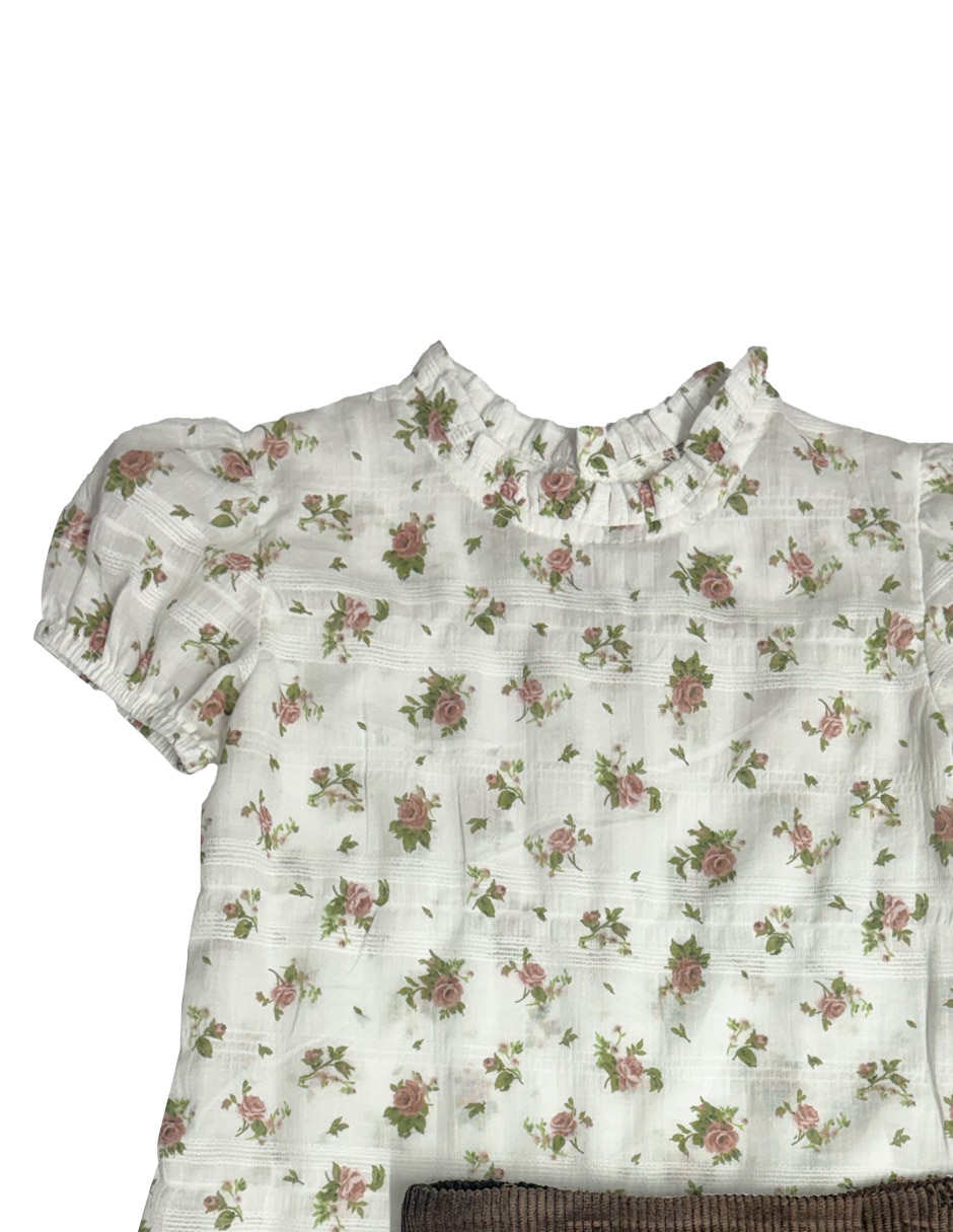 Conjunto falda casual de algodón para niña 4