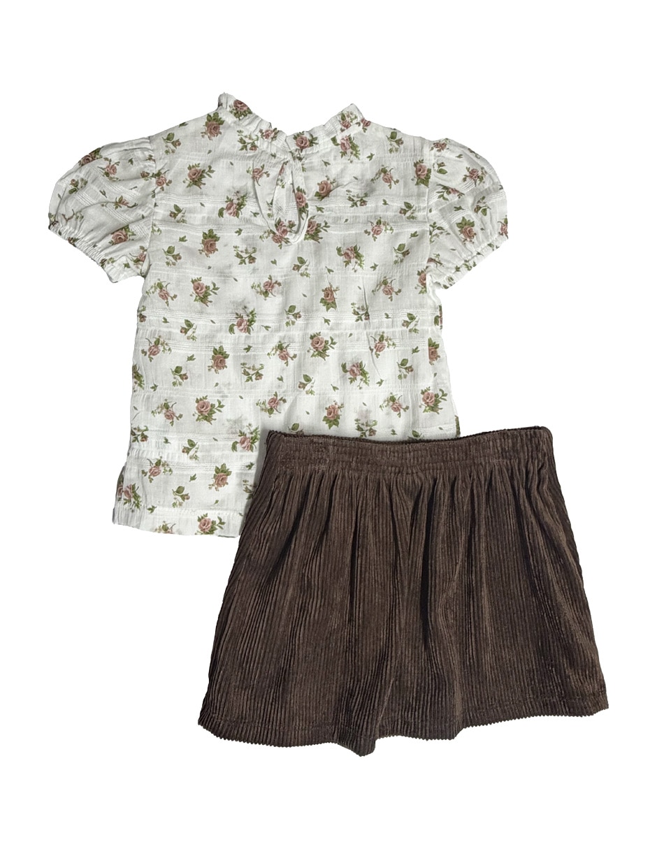 Conjunto falda casual de algodón para niña 3