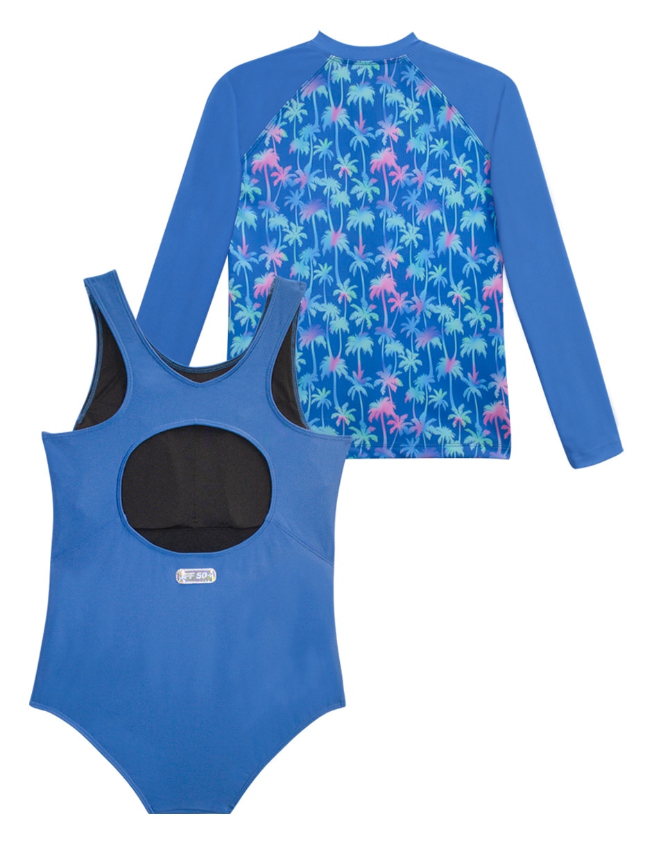 Conjunto wetshirt estampado floral para niña 2
