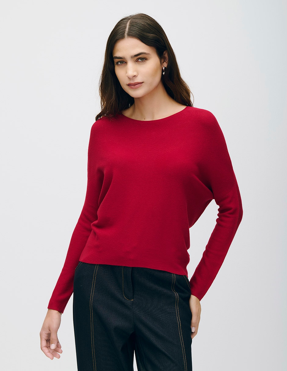 Suéter cuello redondo para mujer