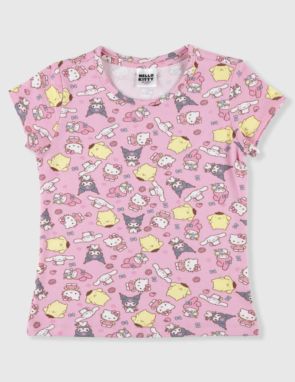 Playera hello kitty and friends manga corta para niña 2