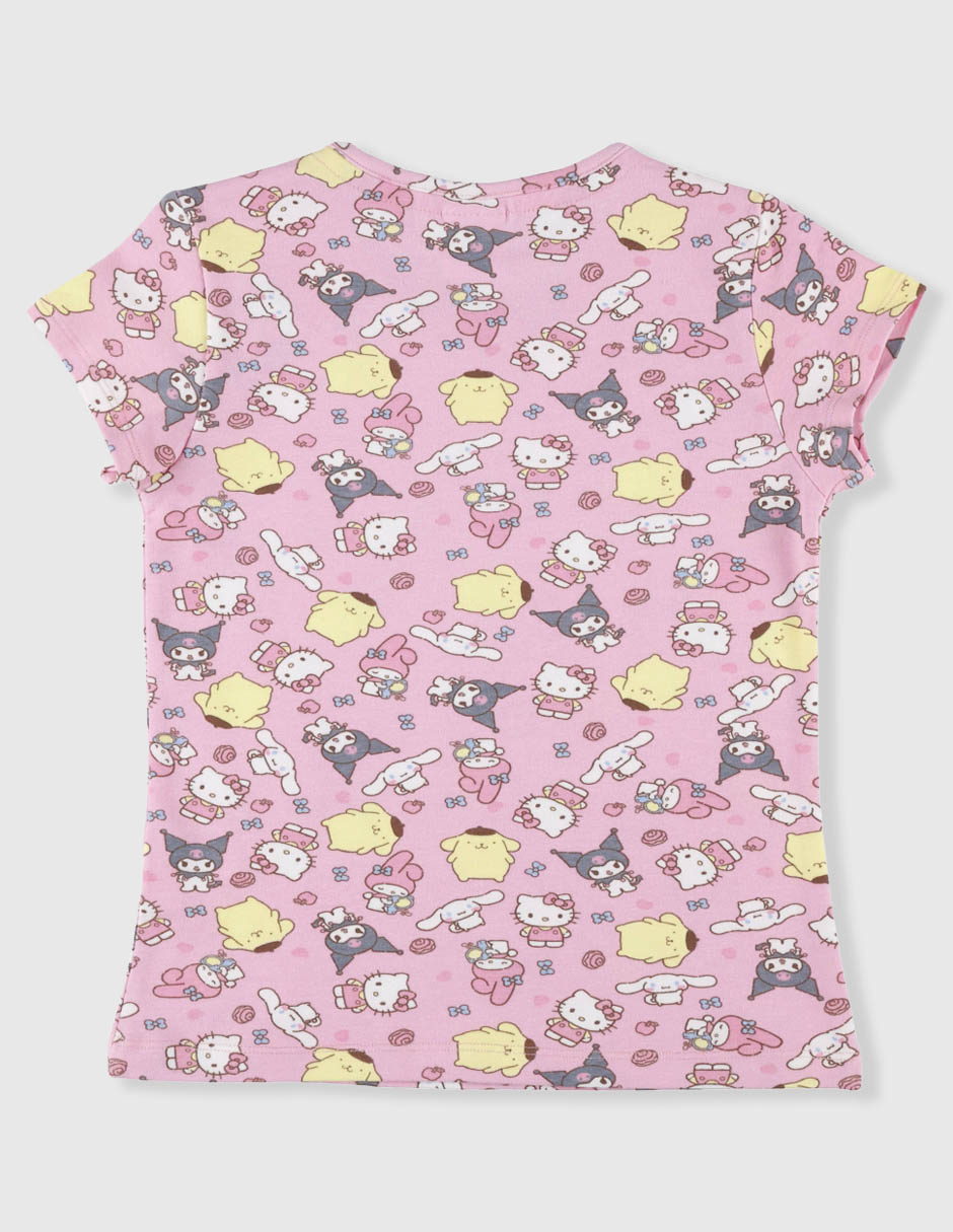 Playera hello kitty and friends manga corta para niña 3