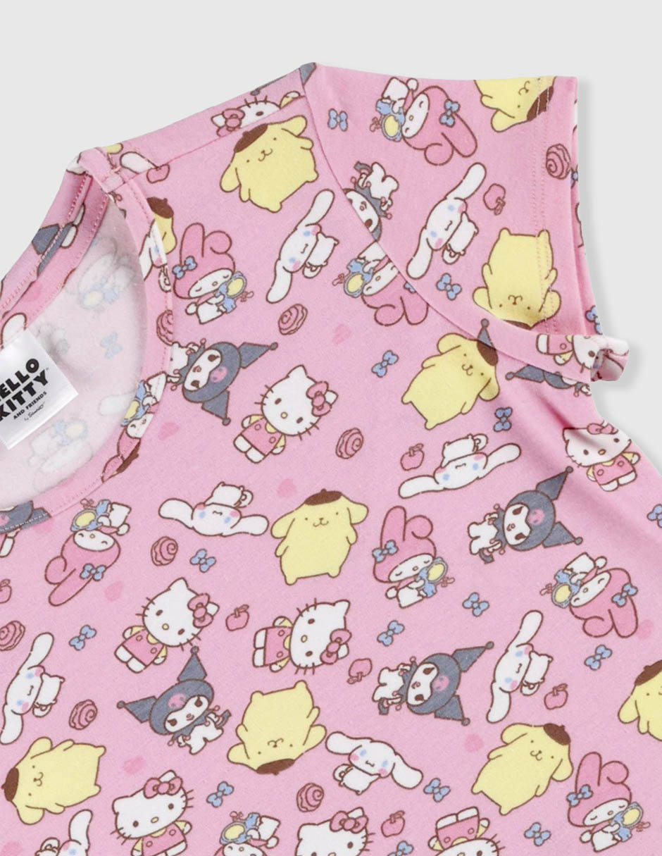 Playera hello kitty and friends manga corta para niña 4