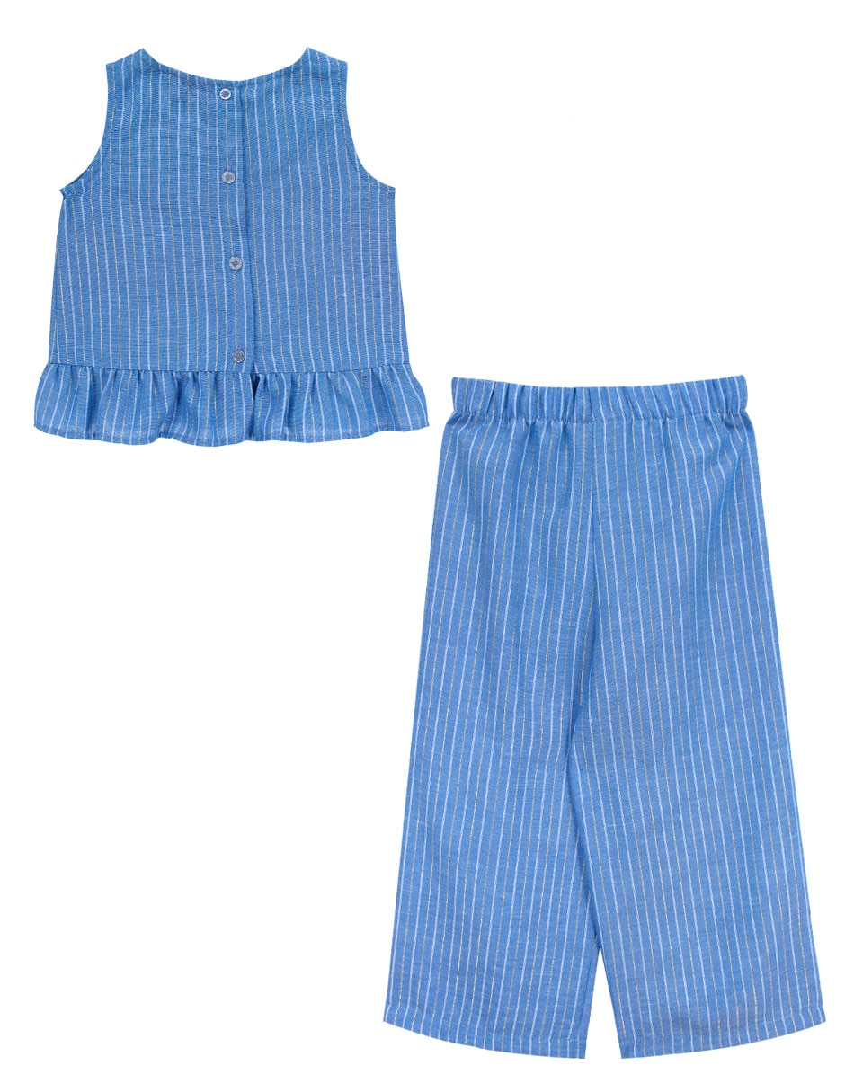 Conjunto pantalón casual julio 1 irma de lino para niña 2