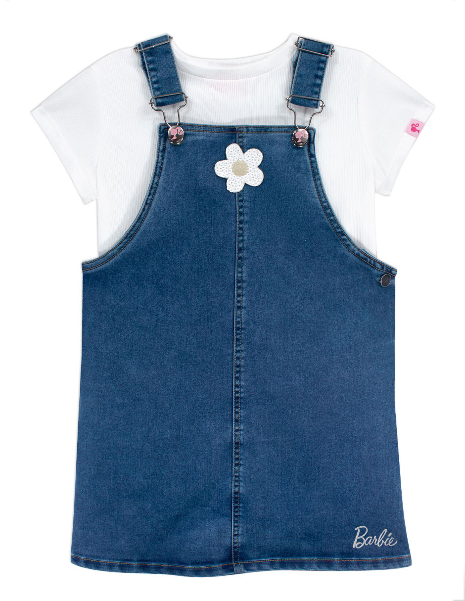 Conjunto jumper casual julio 1 irma de mezclilla para niña Conjunto jumper casual julio 1 irma de mezclilla para niña