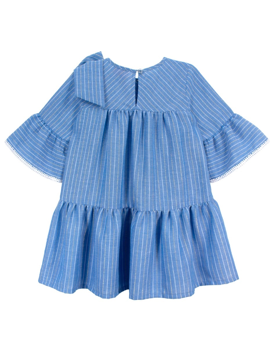 Vestido casual julio 1 irma manga acampanada para niña 2