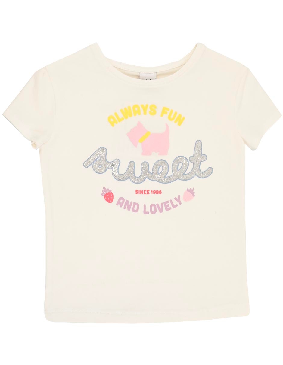 Playera Sweet manga corta para niña