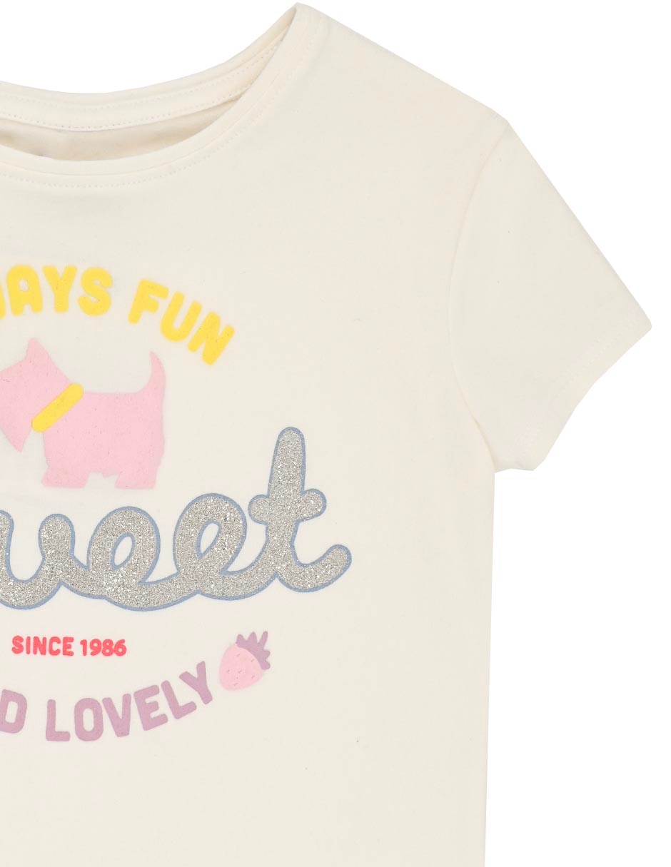 Playera Sweet manga corta para niña 3